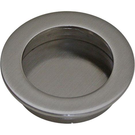 Runde Einlassmuschel aus Metall ø 40mm Ausführung Edelstahl Optik Muschelgriff (1/2)