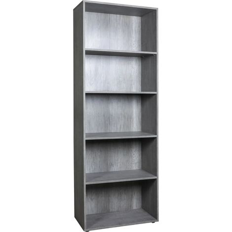 Regal mit 5 Ablagen in Betonoptik 68,8x35,3x200