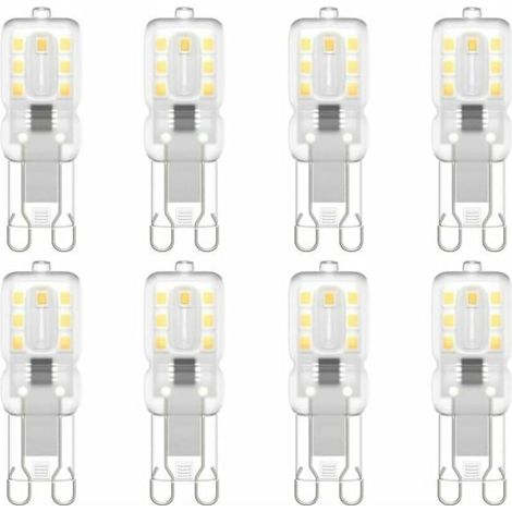 Pack de 10 ampoules LED G9, 220V blanc froid 5500K, 3W équivalent halogène 30W [Classe énergétique E] (1/5)