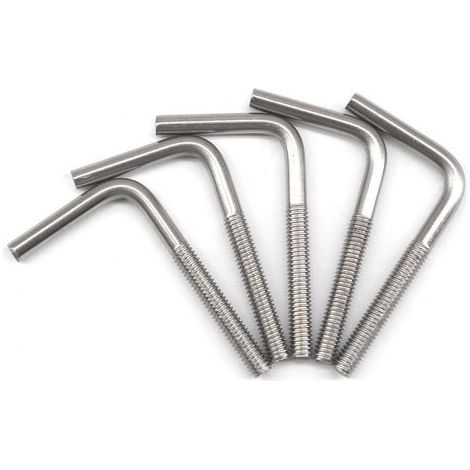 (Lot de 30) M4x33mm boulons d'ancrage en forme de L en acier inoxydable 304 à angle droit longs et carrés (1/5)