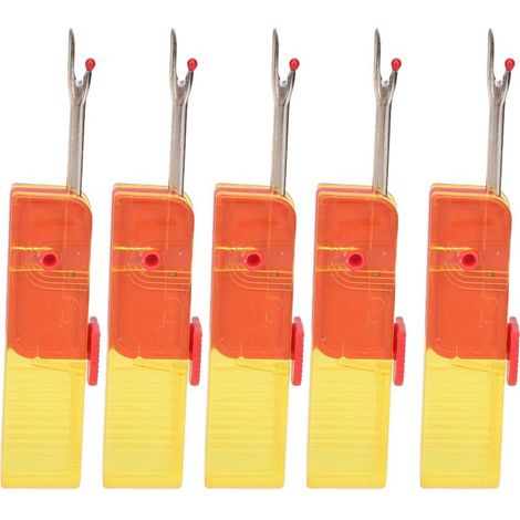 Set mit 5 klappbaren Nahttrennern aus Stahl, tragbarer Nahttrenner mit transparenter Kappe, gelbes Nähwerkzeug (1/5)