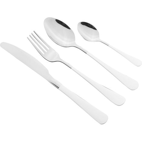 1 set couverts en acier inoxydable, finition miroir, manches jaunes, lave-vaisselle, pour usage domestique et voyage (1/5)