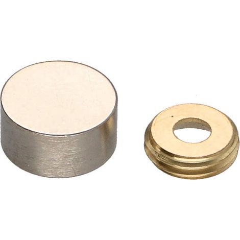 Rosace cyndrique ou cache vis (1 rosace et 1 cuvette de vis) Laiton nickelé Diamètre 12 Vis 2.5-1 pièce