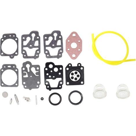 Lot de 2 kits réparation membrane carburateur compatible avec GX25/GX35/HHB25/HHH25/SRM260/SRM2601/SRM261/SRM2400, remplace Walbro K10-WYB/K20-WYJ/D20-WYJ, poire d'amorçage inclus. (1/3)