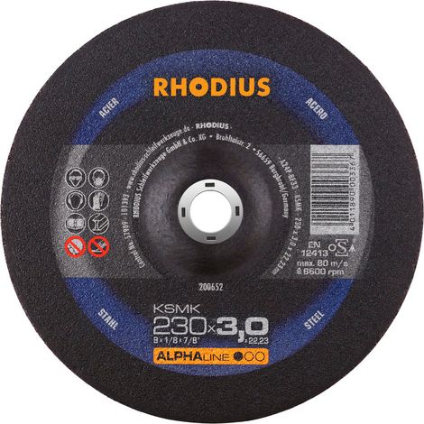 Disques à tronçonner acier 230 x 3,0 x 22,23 - RHODIUS KSMK F42 (1/2)