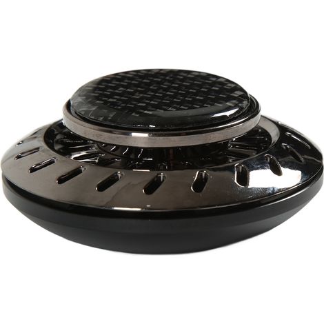 Désodorisant voiture en forme de disque volant, arôme longue durée, 2 huiles essentielles incluses, décoration noire, rafraîchisseur d'habitacle. (1/5)