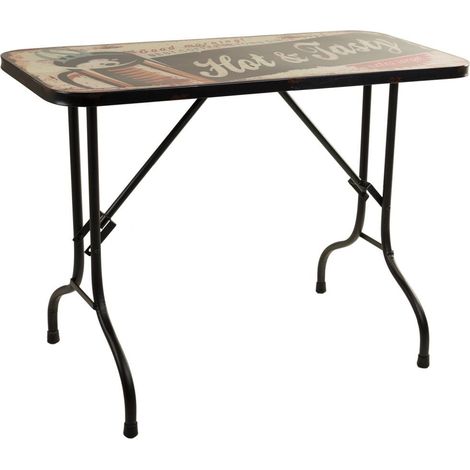 Mesa Rectangular de metal negra 100x47x75