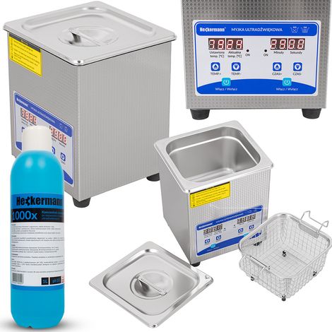Set aus Ultraschallreiniger JP-010S (2 l) + Reinigungsflüssigkeit (1 l)