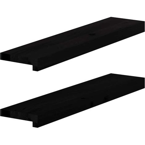 vidaXL Davanzali 2 pz Marrone Scuro 70x15x2 cm Legno Massello Rovere