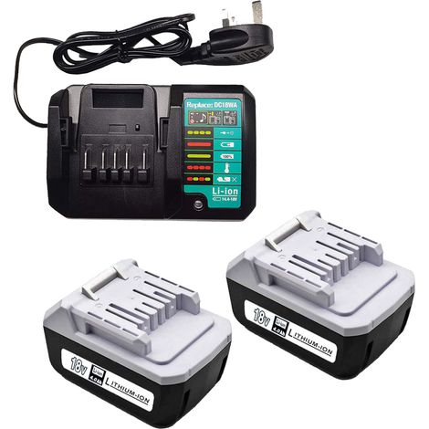 (3 Pack) 2X 18V 4.0Ah BL1815G BL1813G BL1811G Replace Makita Battery + Charger DC18WA for Makita 195608-4 BL1820G BL1830G BL1840G DF457D TD127D HP457D JV183D CL183D UR180D DMR106 (1/4)