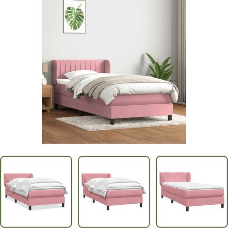 Matratze - Boxspringbett mit Matratze Rosa 80x220 cm Samt (1/5)
