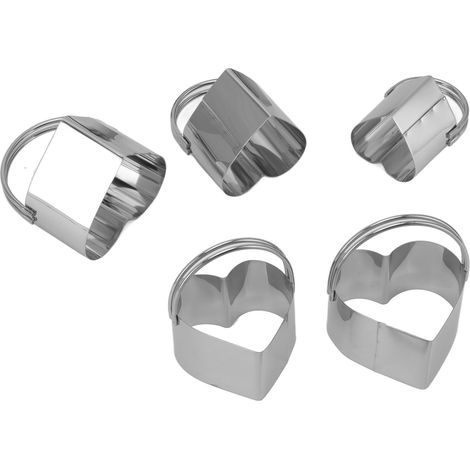 Set mit 5 Ausstechformen mit Griffen, herzförmige Keksformen aus Edelstahl für den Valentinstag (1/5)