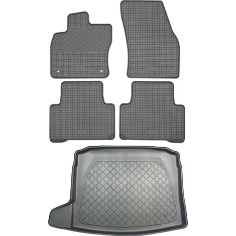 Volkswagen Tiguan II SUV (5 portes) à partir de mai 2016 - Jeu de tapis de sol en caoutchouc + tapis de coffre