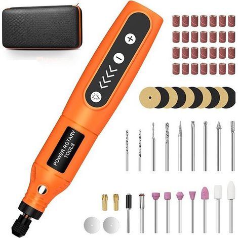 Kit d'outil rotatif sans fil 5 vitesses, orange (1/5)