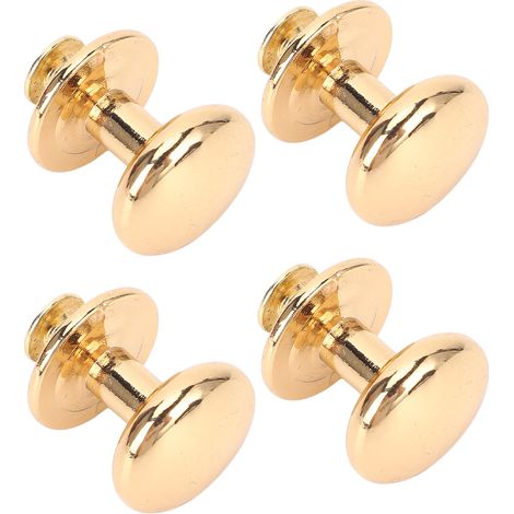 Lot de 10 rivets à tête ronde de 18 mm de diamètre avec vis de 8 mm pour poignée de tiroir et ciseaux (outil de fixation) - Or (1/5)