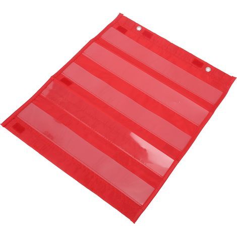 Tableau Magnétique Transparent 5 Lignes pour École et Maison, Organisateur de Pochettes Rouge (1/5)