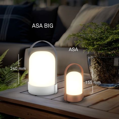 BRILONER ASA Lampe de table LED sans fil dimmable 9x8x15.5 cm 1 W 50 lm 3000 K blanc chaud IP44 batterie USB C marron lampe camping terrasse interieur