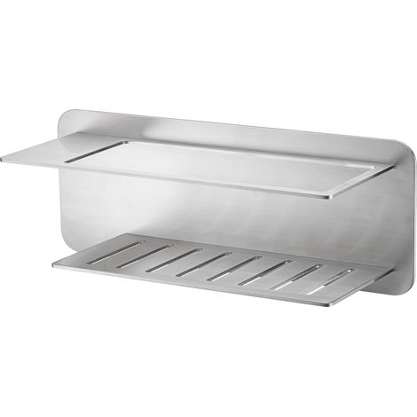 IMEX porte-savon frontal en acier inoxydable S304 et laiton finition nickel brosse modele BETHARI Imex-ADT009-NQ (1/2)