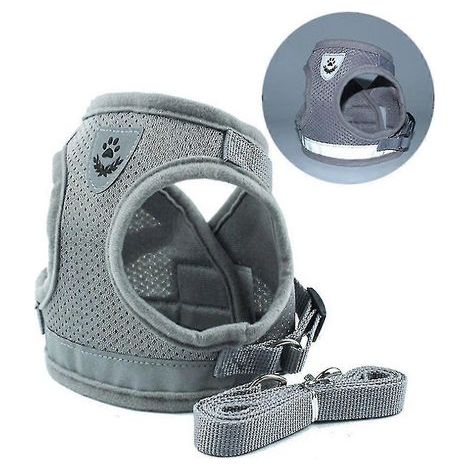 Harnais anti-fugue pour chat - Conception sûre et confortable Gris XS (1/4)