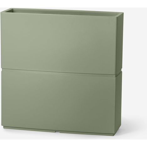Fioriera rettangolare alta da giardino in polietilene Dune - Verde (1/3)