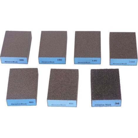 Sponge de ponçage 7pcs 36 60 80 100 120 180 220 Grits Kit d'outils de blocs de ponder sèche Grits Grits (1/5)