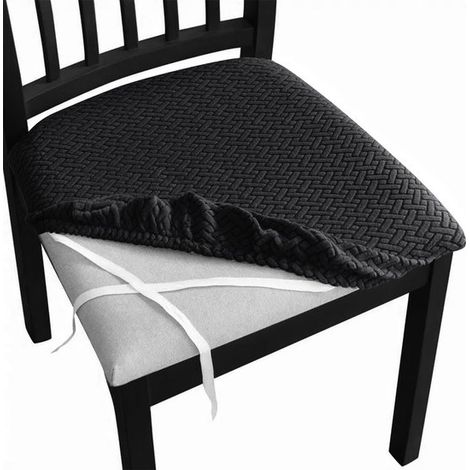 Fundas para sillas，juego de 2，aptas para diversas sillas，ideales para sala de estar y cocina，fáciles de limpiar y mantener，color negro (1/5)