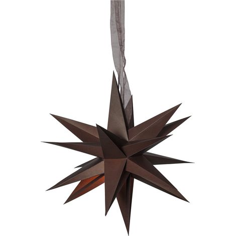 Étoile en papier 3D « Décembre » de Star Trading, marron foncé, à plusieurs pointes, avec boucle de suspension, Ø 43 cm (1/4)