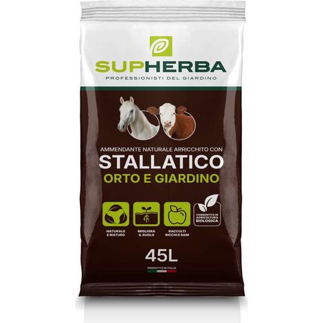 Supherba Ammendante Naturale Stallatico 45L per Orto e Giardino