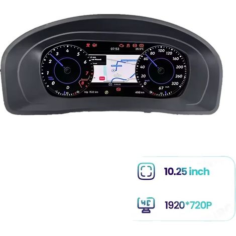 Tableau de bord numérique, compatible avec T6 2016-20, connectivité sans fil, affichage HD, Pour Caddy (1/2)