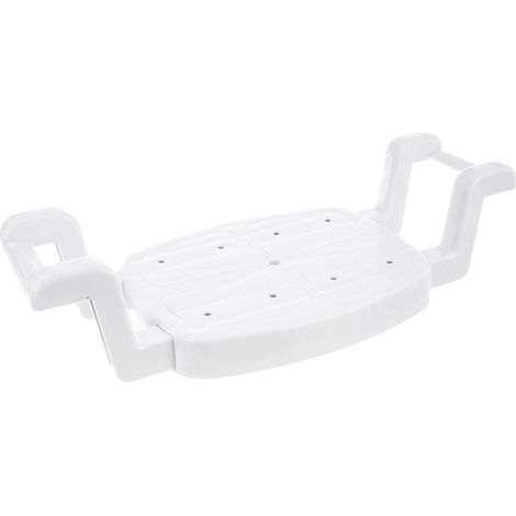 Adjustable White Bath Seat, 58-77 cm, Durable Plastic (1/5)