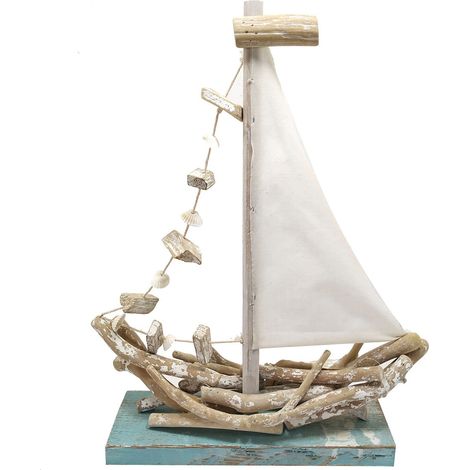 Signes Grimalt Figura Marinera Figuras Barco Velero Marinero Blanco 12x42x50cm 25977