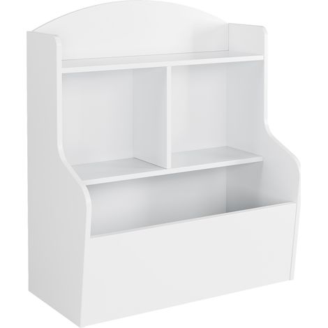 Rangement modulable enfant 3 niveaux – Bibliothèque et étagère à jouets avec compartiments, design sécurisé, facile à assembler – Idéal chambre, salle de jeux, maternelle – Couleur blanc