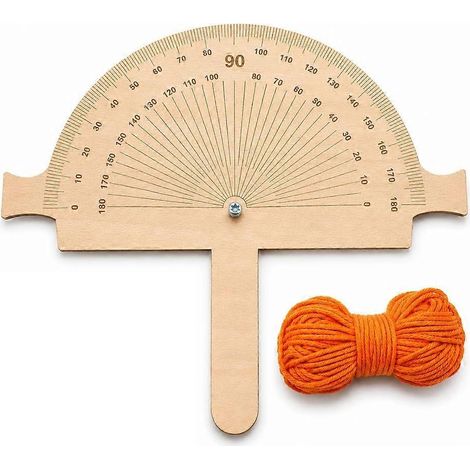Rapporteur d'angle en bois avec cordeletteen contreplaqué de bouleau30,5 x 25,4 cm (12 x 10 pouces). (1/5)
