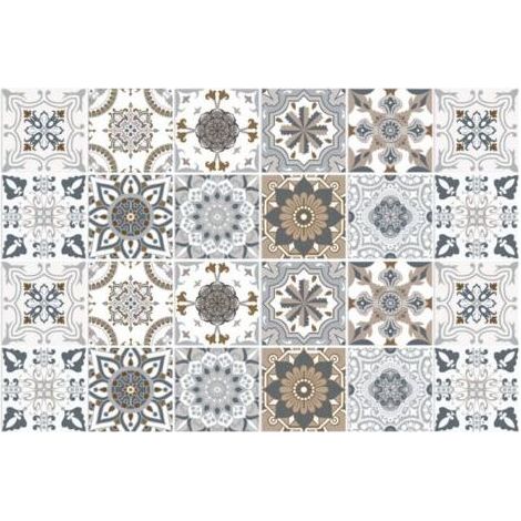 Carrelage Adhésif 20x20 Style Industriel Credence Adhesive pour Cuisine Brique,24 Pcs Stickers Muraux Salle de Bains Cuisine Carrelage Adhesif Mural avec Motifs de Carrelage Dalle Pvc Adhesi (1/5)