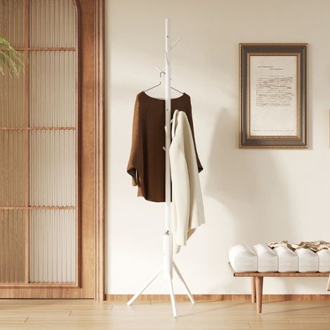 Porte-manteau sur pied Kassie Ø48 x 174 cm Blanc / Métal (1/5)