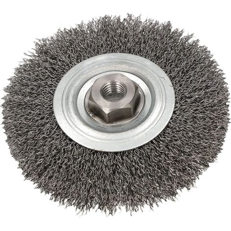 KOTARBAU Brosse à disque 120 mm avec filetage M14 fil d'acier ondulé pour meuleuse d'angle (1/5)