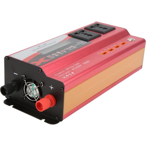 Convertisseur de tension Voiture 12V/24V vers 220V 50Hz 900W, affichage LCD, 4 ports USB, lumière ambiante, transformateur électrique (1/5)