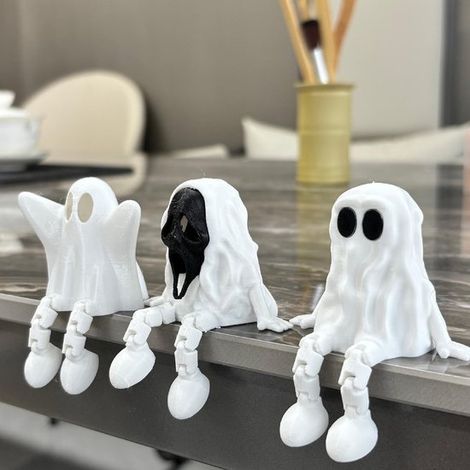 Figure fantasma stampate in 3D come decorazione per monitor di computer, Halloween, console centrali per auto, televisori, album fotografici, vasi di fiori e uffici, set da 3 (1/2)