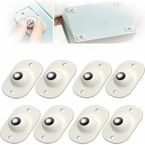 24 ruedas autoadhesivas universales tipo pasta, con rotación de 360 grados, para muebles, estanterías, cubos de basura y cajas de almacenamiento, F (1/5)