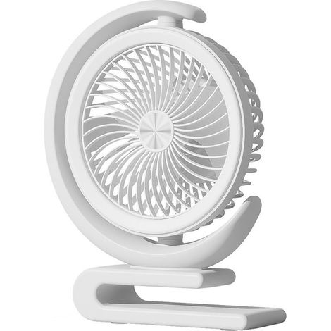 Ventilateur de bureau 15 cm (blanc) – Meilleure vente internationale, ventilateur de camping, mini ventilateur rechargeable USB (1/3)