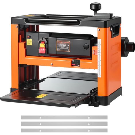 Raboteuse Bois Électrique 3 Lames, Table de Travail Largeur 33 cm, Moteur Puissant 2000 W, 23500 tr/min, Double Rouleau, Protection Contre Surcharges, Vitesse Unique, pour Bois Durs et Tendres (1/5)