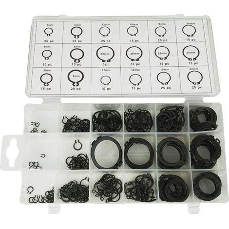 Kit d'assortiment de 300 anneaux retenue externes dans une boîte (1/5)
