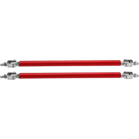 Tiges de support de lèvre de séparateur avant 1 paire de barres de support de pare-chocs avant de voiture réglables de 20 cm(rouge) (1/5)