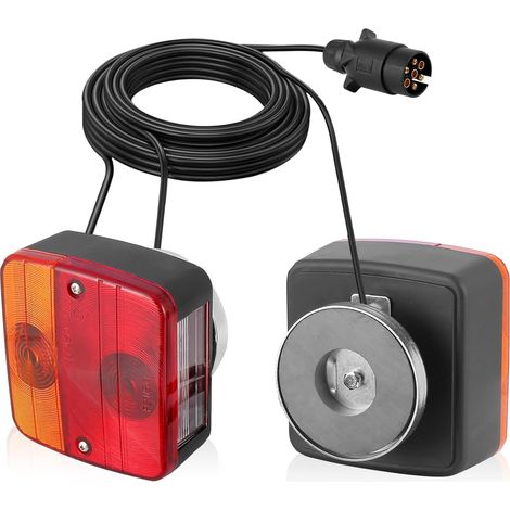 Kit de luces traseras con cable para remolques de automóviles, cable de 7,5 m, enchufe de 7 pines, iluminación de remolque aprobada para carretera, luz trasera (1/5)