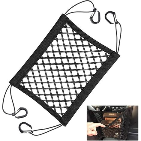 Filet Voiture pour Chien, Organisateur à Double Couche Élastique avec Poche Filet, Rangement pour Siège Auto et Articles Personnels (1/5)