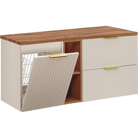 Mobile bagno senza lavabo Adriel cashmere e marrone 120cm (1/3)