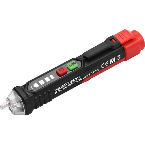 Détecteur de tension alternative sans contact HABOTEST HT90, stylo testeur intelligent portable 12V/48V à 1000V, double sensibilité, lampe torche intégrée (1/2)