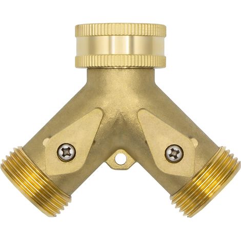 Distributore a Y a 2 vie – attacco maschio da 3/4" – in ottone – con valvole di intercettazione (1/5)