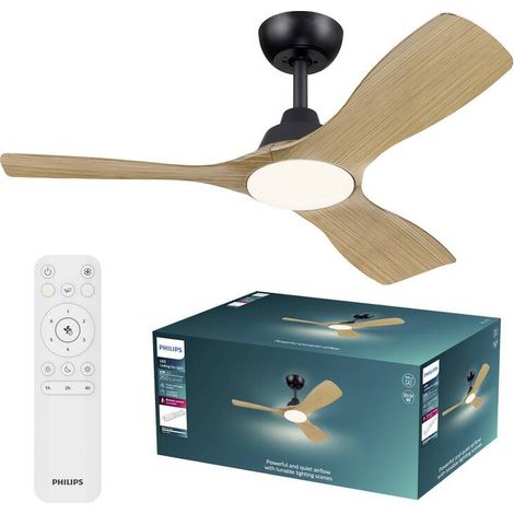 [NEUWERTIG] B-Ware Philips Deckenventilator Ventilator Olas LED Licht Fernbedienung Braun Schwarz (1/2)
