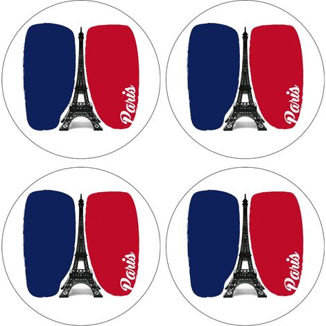 Set de 4 dessous de verres ronds Paris by Cbkreation
